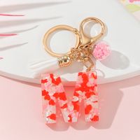 Romantic Simple Style Letter Resin Tassel Valentine's Day Bag Pendant Keychain sku image 7