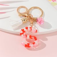 Romantic Simple Style Letter Resin Tassel Valentine's Day Bag Pendant Keychain sku image 9