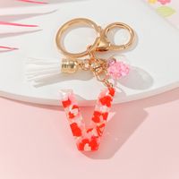 Romantic Simple Style Letter Resin Tassel Valentine's Day Bag Pendant Keychain sku image 11