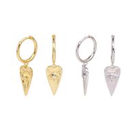 1 Pair Simple Style Heart Shape Plating Sterling Silver Gold Plated Drop Earrings main image 1