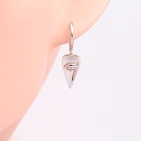 1 Pair Simple Style Heart Shape Plating Sterling Silver Gold Plated Drop Earrings main image 7