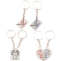 Simple Style Heart Shape Alloy Printing Valentine's Day Keychain main image 3