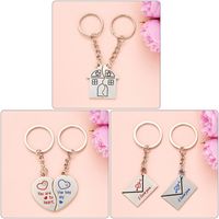 Simple Style Heart Shape Alloy Printing Valentine's Day Keychain main image 5