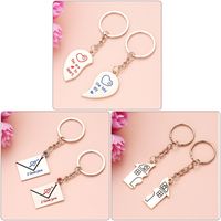 Simple Style Heart Shape Alloy Printing Valentine's Day Keychain main image 4
