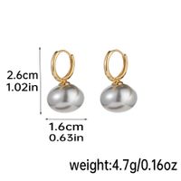1 Pair Elegant Simple Style Color Block Inlay Resin Freshwater Pearl Copper Resin Pearl 18k Gold Plated Drop Earrings sku image 1