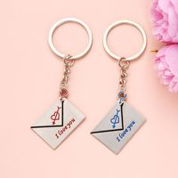 Simple Style Heart Shape Alloy Printing Valentine's Day Keychain sku image 3