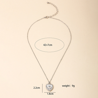 Sweet Simple Style Heart Shape Alloy Inlay Zircon Women's Pendant Necklace main image 2