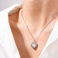 Sweet Simple Style Heart Shape Alloy Inlay Zircon Women's Pendant Necklace sku image 4