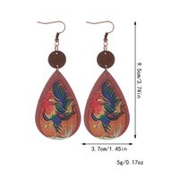 1 Pair Vintage Style Dog Fox Horse Printing Pu Leather Drop Earrings sku image 1