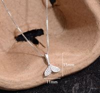 Simple Style Classic Style Fish Tail Copper Inlay Rhinestones Pendant Necklace main image 2
