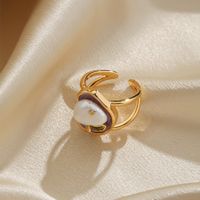 Elegant Classic Style Flower Copper Plating Inlay Freshwater Pearl Zircon 18k Gold Plated Rings main image 4