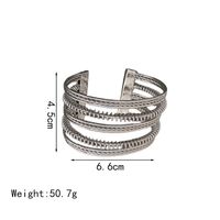 Exaggerated Luxurious Stripe Copper Layered Bangle main image 2