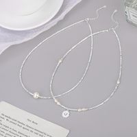 Einfacher Stil Einfarbig Sterling Silber Hülse Perlen Handgemacht Doppellagige Halsketten main image 1