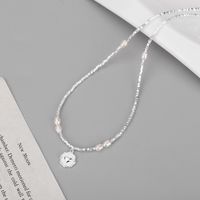 Einfacher Stil Einfarbig Sterling Silber Hülse Perlen Handgemacht Doppellagige Halsketten main image 3