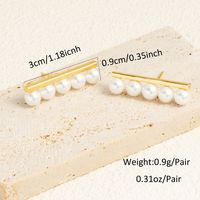 1 Pair Luxurious Sexy Solid Color Plating Inlay Copper Artificial Pearls 18k Gold Plated Ear Studs main image 2