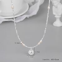 Simple Style Solid Color Sterling Silver Shell Beaded Handmade Double Layer Necklaces sku image 2
