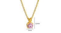 Basic Retro Simple Style Solid Color Titanium Steel Plating Inlay Zircon 18k Gold Plated Pendant Necklace main image 2