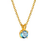 Basic Retro Simple Style Solid Color Titanium Steel Plating Inlay Zircon 18k Gold Plated Pendant Necklace main image 6
