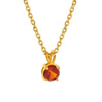 Basic Retro Simple Style Solid Color Titanium Steel Plating Inlay Zircon 18k Gold Plated Pendant Necklace sku image 1