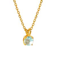 Basic Retro Simple Style Solid Color Titanium Steel Plating Inlay Zircon 18k Gold Plated Pendant Necklace sku image 3