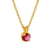 Basic Retro Simple Style Solid Color Titanium Steel Plating Inlay Zircon 18k Gold Plated Pendant Necklace sku image 7