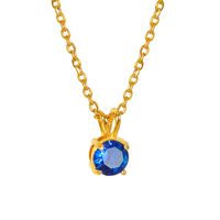 Basic Retro Simple Style Solid Color Titanium Steel Plating Inlay Zircon 18k Gold Plated Pendant Necklace sku image 9