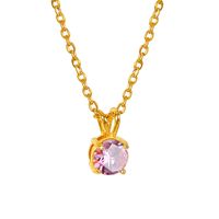 Basic Retro Simple Style Solid Color Titanium Steel Plating Inlay Zircon 18k Gold Plated Pendant Necklace sku image 10