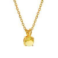 Basic Retro Simple Style Solid Color Titanium Steel Plating Inlay Zircon 18k Gold Plated Pendant Necklace sku image 11