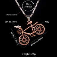 Vintage Style Bicycle 201 Stainless Steel Zinc Alloy Unisex Pendant Necklace sku image 1