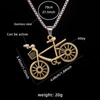 Vintage Style Bicycle 201 Stainless Steel Zinc Alloy Unisex Pendant Necklace sku image 2