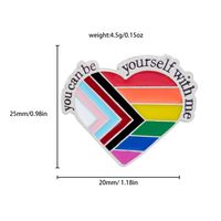 Cute Letter Rainbow Heart Shape Metal Unisex Brooches main image 2