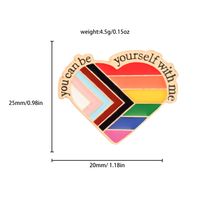 Cute Letter Rainbow Heart Shape Metal Unisex Brooches main image 3