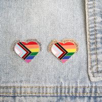 Cute Letter Rainbow Heart Shape Metal Unisex Brooches main image 1