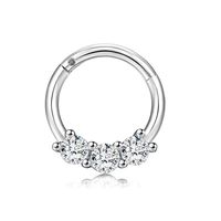 Cute Sweet Solid Color Stainless Steel Zircon Nose Ring In Bulk sku image 1