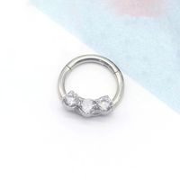 Cute Sweet Solid Color Stainless Steel Zircon Nose Ring In Bulk main image 3