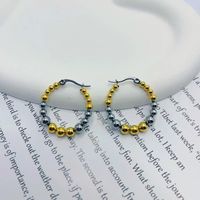 1 Pair Modern Style Classic Style Solid Color Plating Stainless Steel None Gold Plated Hoop Earrings main image 4