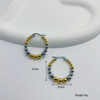 1 Pair Modern Style Classic Style Solid Color Plating Stainless Steel None Gold Plated Hoop Earrings main image 2