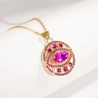 Vintage Style Devil's Eye Copper Plating Inlay Zircon 18k Gold Plated Necklace main image 7