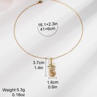 Cute Pineapple Copper Plating Inlay Zircon 18k Gold Plated Necklace main image 2