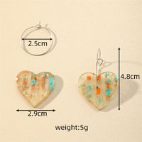 1 Pair Vintage Style Water Droplets Heart Shape Wood Resin Drop Earrings main image 3