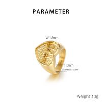 Titanium Steel 18K Gold Plated MAMA Simple Style Plating Letter Heart Shape Rings main image 2