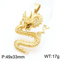 Basic Dragon Titanium Steel 18K Gold Plated Men's Necklace sku image 6