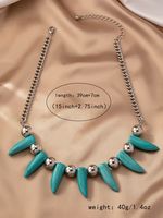 Retro Geometric Alloy Turquoise Beaded Plating Gold Plated Women's Necklace main image 2