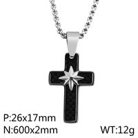 Basic Kreuzen Titan Stahl Unisex Halskette Mit Anhänger sku image 1