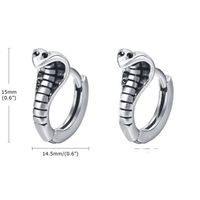 1 Pair Basic Animal Titanium Steel Hoop Earrings main image 2
