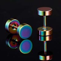 1 Set Casual Simple Style Round Solid Color Stainless Steel Ear Studs main image 5