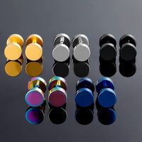 1 Set Casual Simple Style Round Solid Color Stainless Steel Ear Studs main image 6