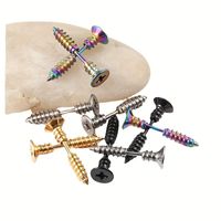 1 Piece Hip-hop Exaggerated Punk Solid Color Stainless Steel Ear Studs main image 3