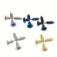 1 Piece Hip-hop Exaggerated Punk Solid Color Stainless Steel Ear Studs main image 8