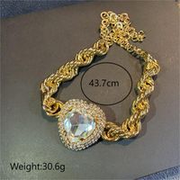 Einfacher Stil Glänzend Herzform Künstliche Strasssteine Legierung Großhandel Halskette main image 2